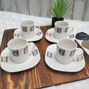Studio House Espresso Demitasse Cups and Saucers Set of 4